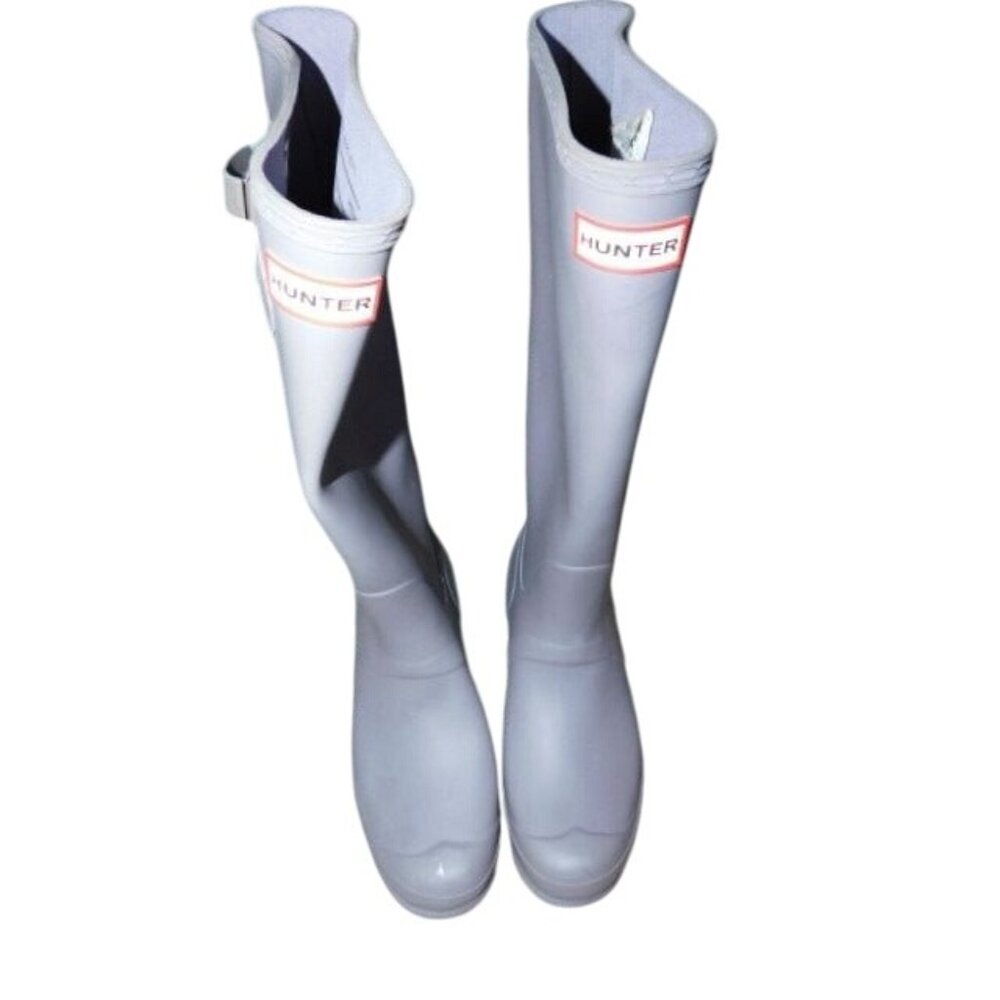 Hunter Size 11 Tall Gray Rubber Rain Boots - Picture 2 of 5